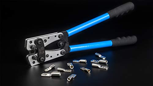 iCrimp Battery Cable Lug Crimping Tool for Heavy Duty Copper Wire Lugs, Battery Cable Ends from AWG 8-1/0, Ground Lug Cimper Tool