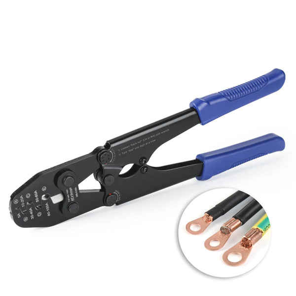 ‎IWS-5100A Battery Cable Crimper for AWG13-3 Open Barrel Lug, Lead-Free OEM Battery Terminals