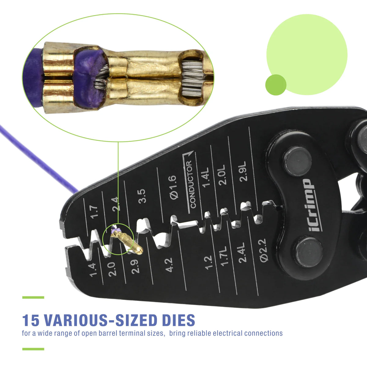 15 Various sized dies