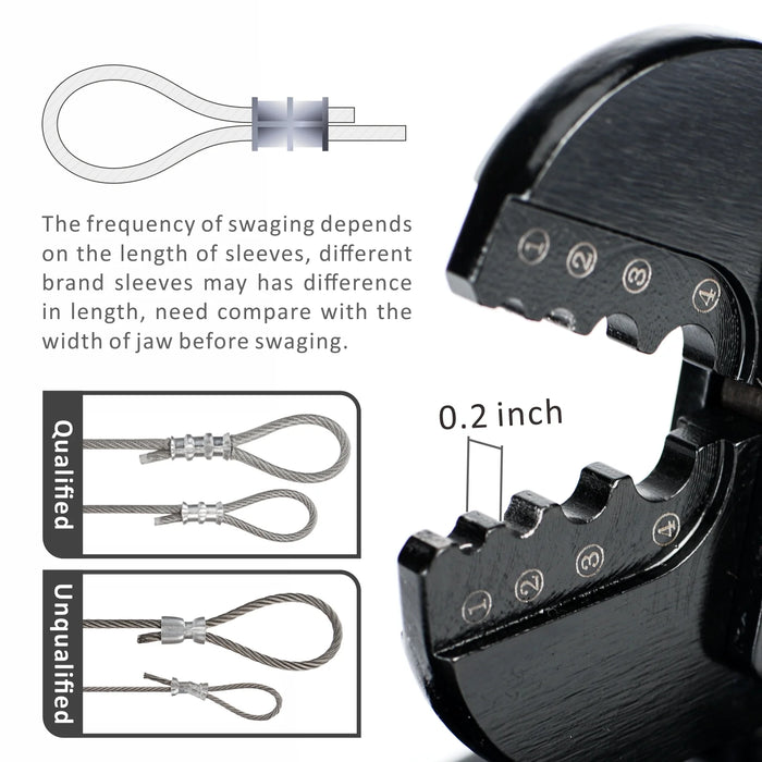 Swage clearance sleeve crimper