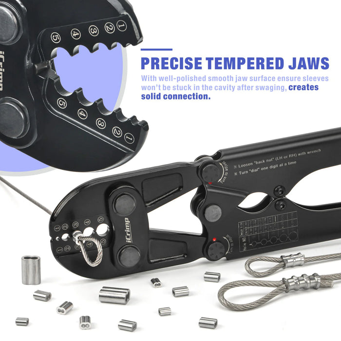 Wire Rope Crimping Tool precise tempered jaws