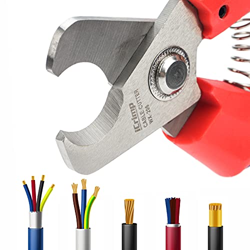 iCrimp Wire Cutter, Shear Cut, Electrician's Cable Cutting Pliers Up to 3 Gauge Wires, Compact Style