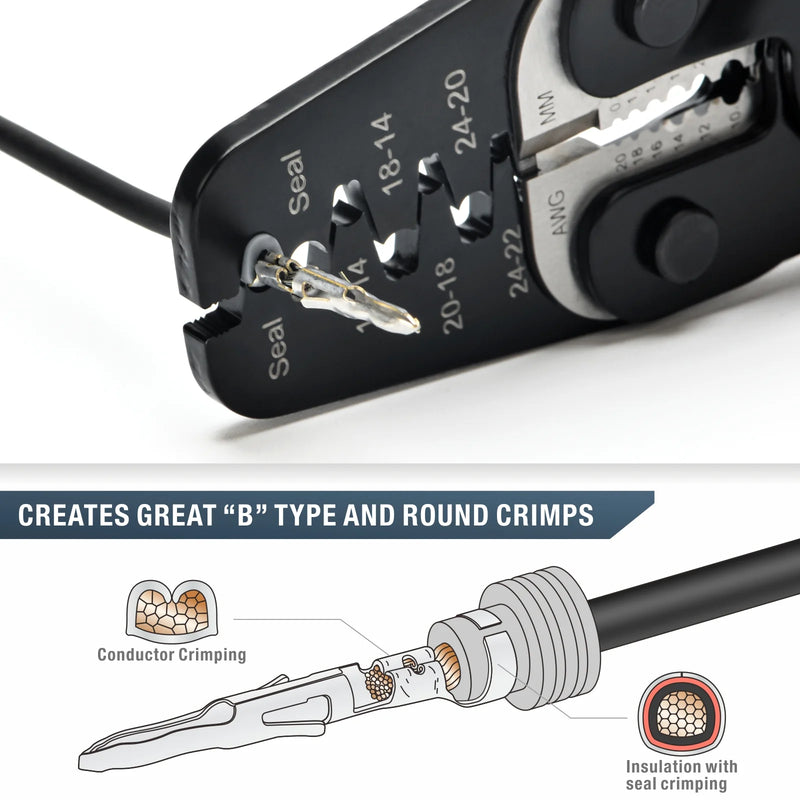 CREATES GREAT“B”TYPE AND ROUND CRIMPS