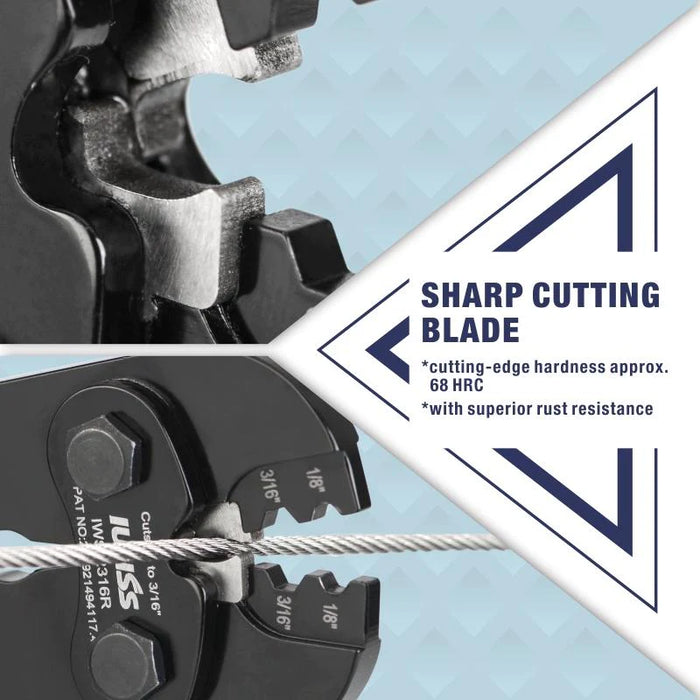 iCrimp IWS-2316R Heavy Duty Cable Railing Deck Railing Swage Tool for 1/8to 3/16 inch Stainless Steel Wire Rope Tensioners