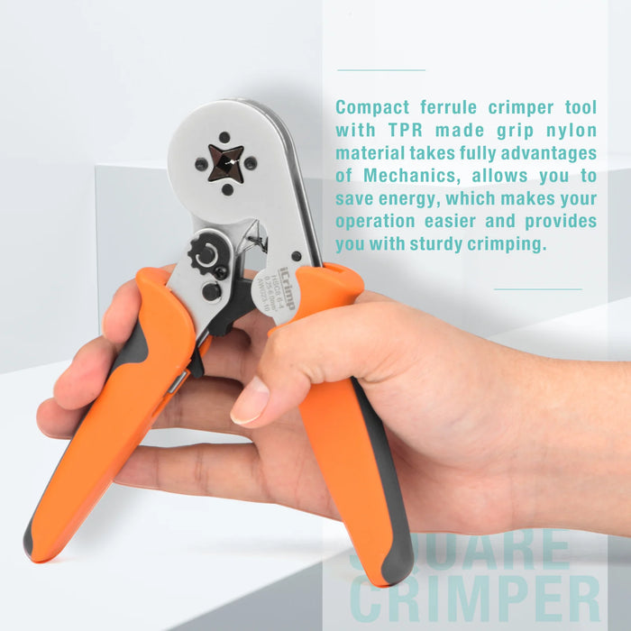 Compact ferrule crimper tool