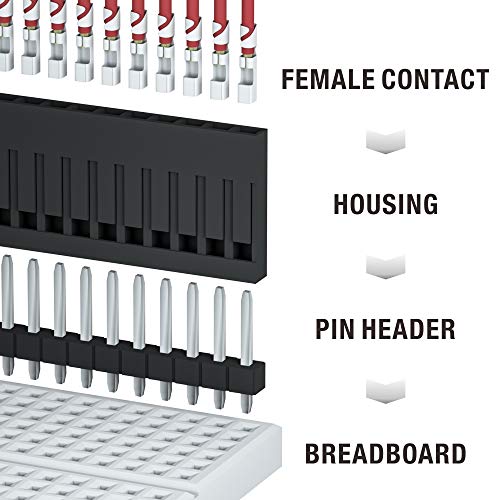 IWISS 1550PCS 2.54mm Pitch Wire-to-Wire Dupont Connector Kit, includes Pin Headers, Jumper Wire, Crimp Pins for RC Servo, Arduino, SMT, SATA, EPS