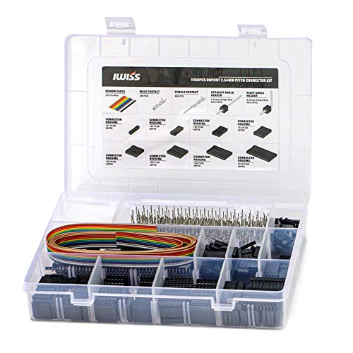 IWISS 1550PCS 2.54mm Pitch Wire-to-Wire Dupont Connector Kit