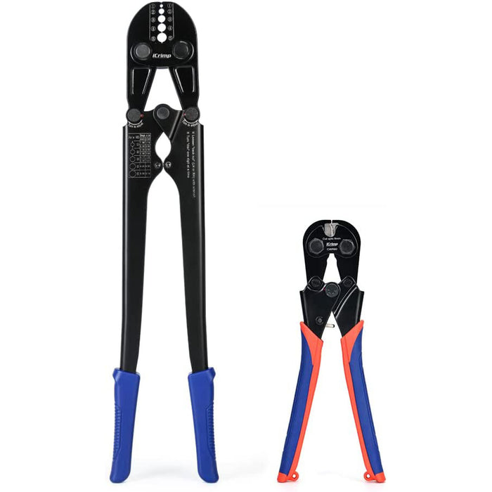 Wire Rope Crimping Tool with cutter Sleeves, Oval Ferrules 1/16- 3