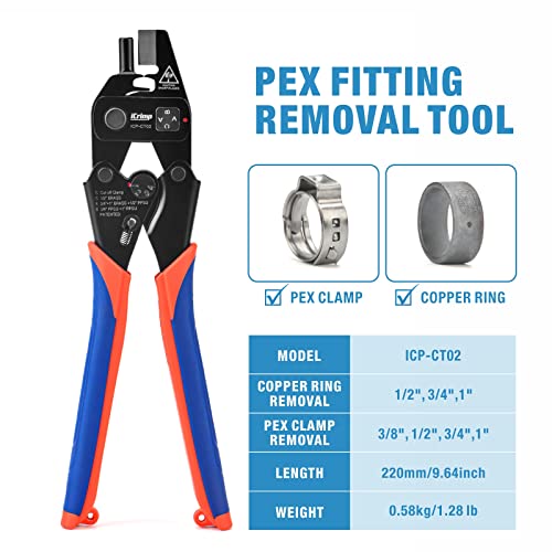 PEX Expansion Rings Removal Tool for 1/2,5/8,3/4 &1 in. 