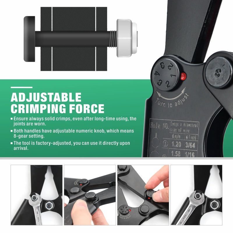 Wire Rope Crimping Tool adjustable crimping force