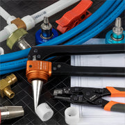 PEX Expansion Tool Kit with 3/8,1/2&3/4,1-inch Auto Rotation Expansion Heads, Expansion Ring Removal Tool