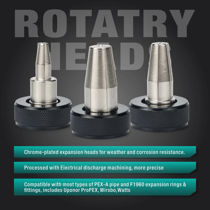 Fitting Rotation Tool PEX Auto Rotation Expansion Tool Kit for 1/2, 3/4, 1