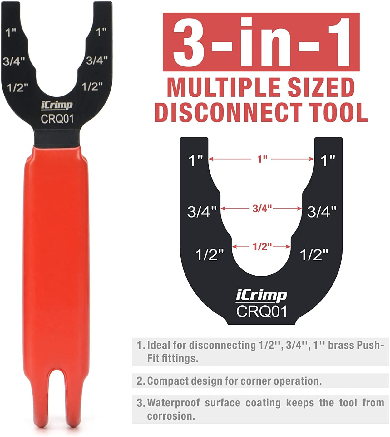 iCrimp CRQ03 Debur & Depth Gauge Tool for Push-Fit Fittings, Disconnec ...