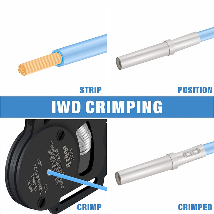 iCrimp KIT-DC02 Wire Crimping Tool Kit for Deutsch Connectors and Weather Pack Terminals with Connector Removal Tools