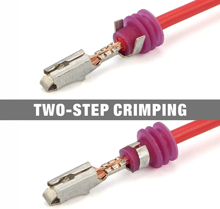 Two step crimping