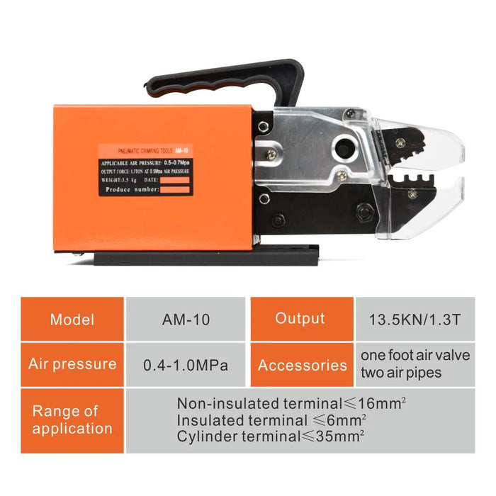 iCrimp AM-10 Pneumatic Crimper Plier Machine Tools for Terminals Ferrules Crimping up to 16mm2 Max with 5 Optional Die Sets