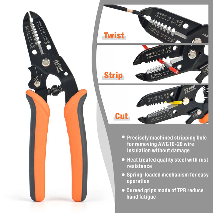 iCrimp Ratchet Wire Crimping tool kit w/ 5 Interchangeable Jaws — Iwiss ...