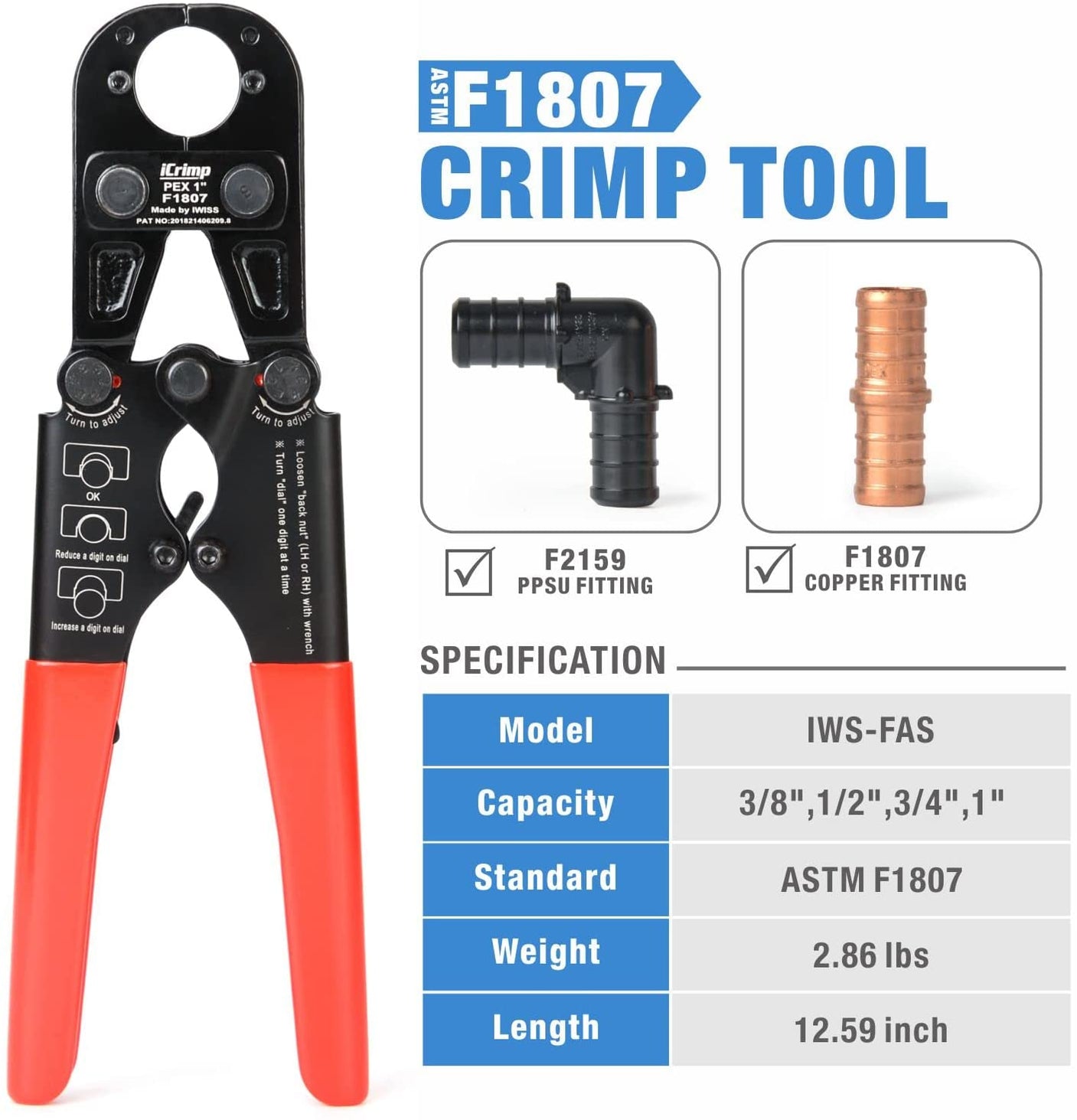 PEX Pipe Copper Ring Crimper Kit for 3/8" to 1" Crimp Rings — iCrimp Tools