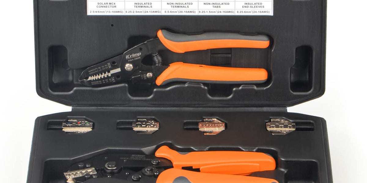 Quick Change Ratcheting Crimping Tool Kit with Wire Stripper