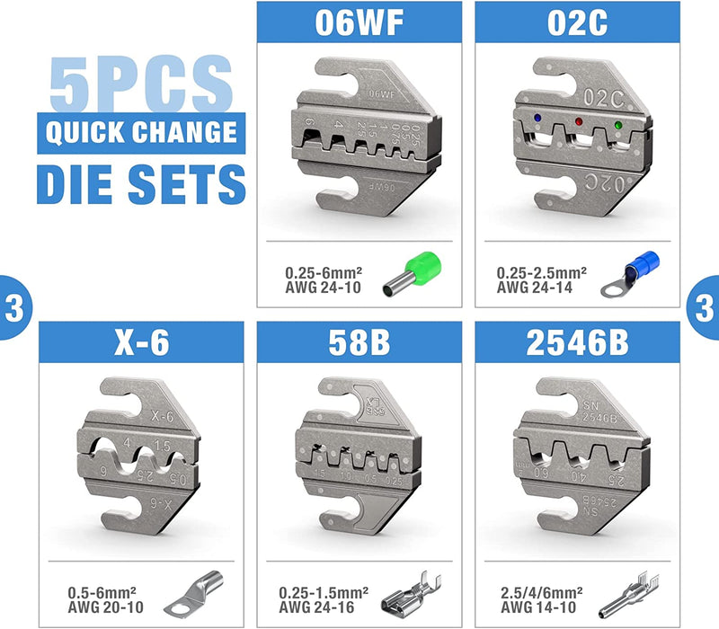 Quick Change Wire Rig Quick Change Ratcheting Crimping Tool Kit with Wire Stripper — iCrimp Tools