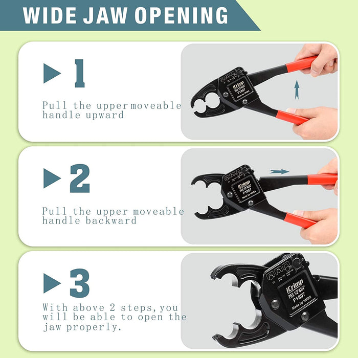 Angle PEX Crimp Tool Kit for 1/2" & 3/4" PEX Crimp Rings with PEX Cutting Tool