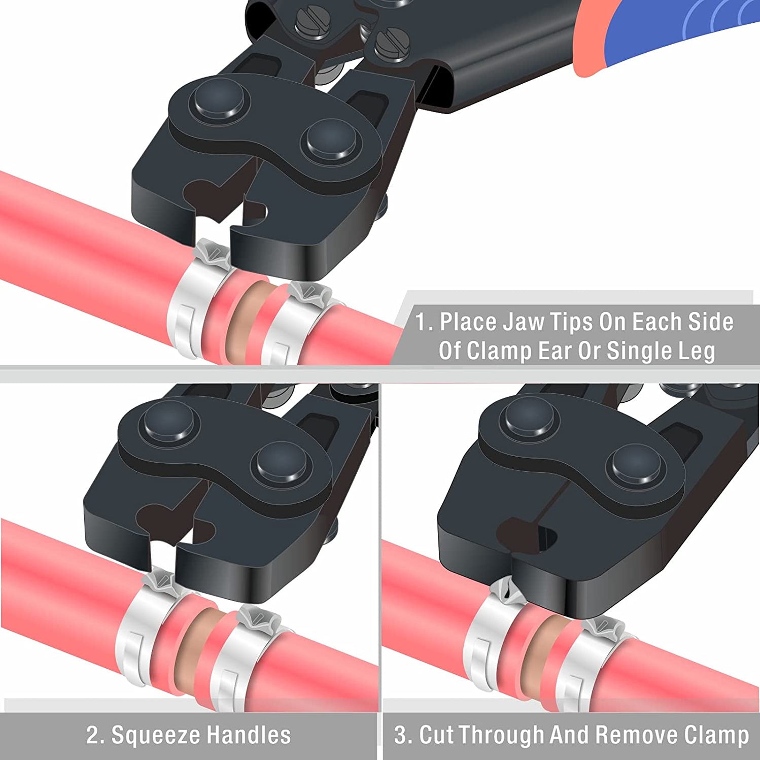 PEX Cinch Clamp Removal Tool for Stainless Steel Pinch Clamp — iCrimp Tools