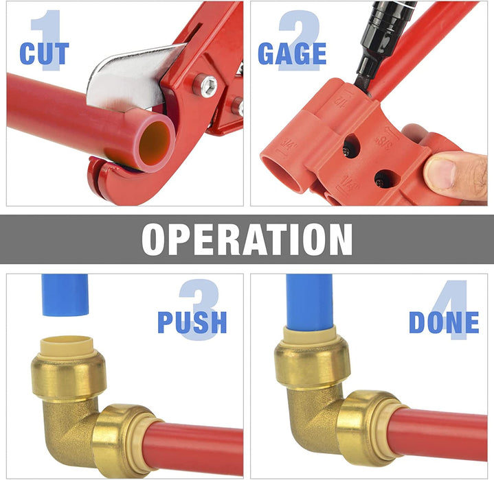 iCrimp 1/2 Inch 90 Degree Elbow(5 Count), Push to Connect/Push-Fit Plumbing Pipe Connector for PEX, PERT, Copper, CPVC Tubes