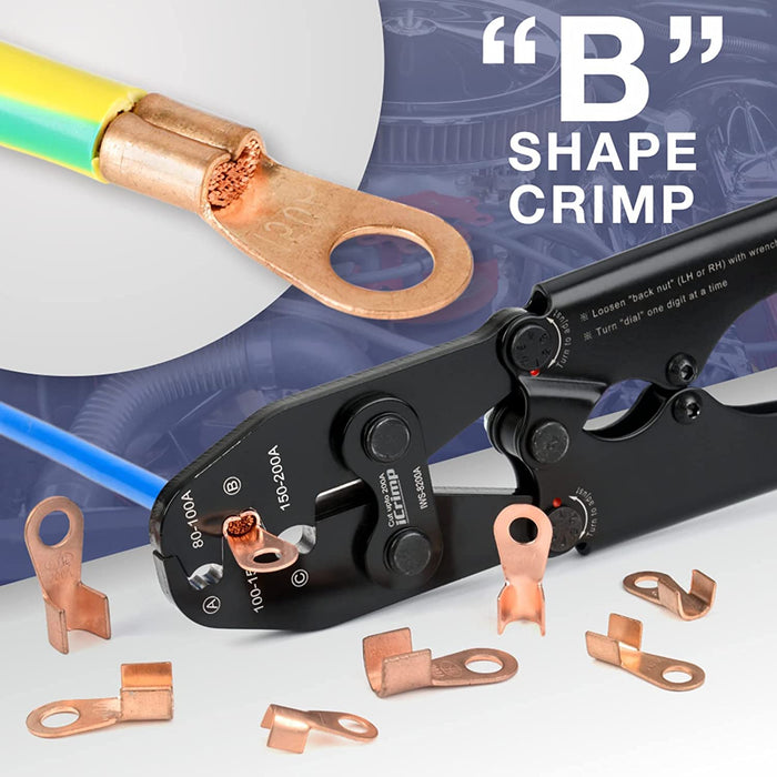 iCrimp IWS-8200A Battery Lugs and Open Barrel Connectors Crimping Tools works with Wire AWG 9-2