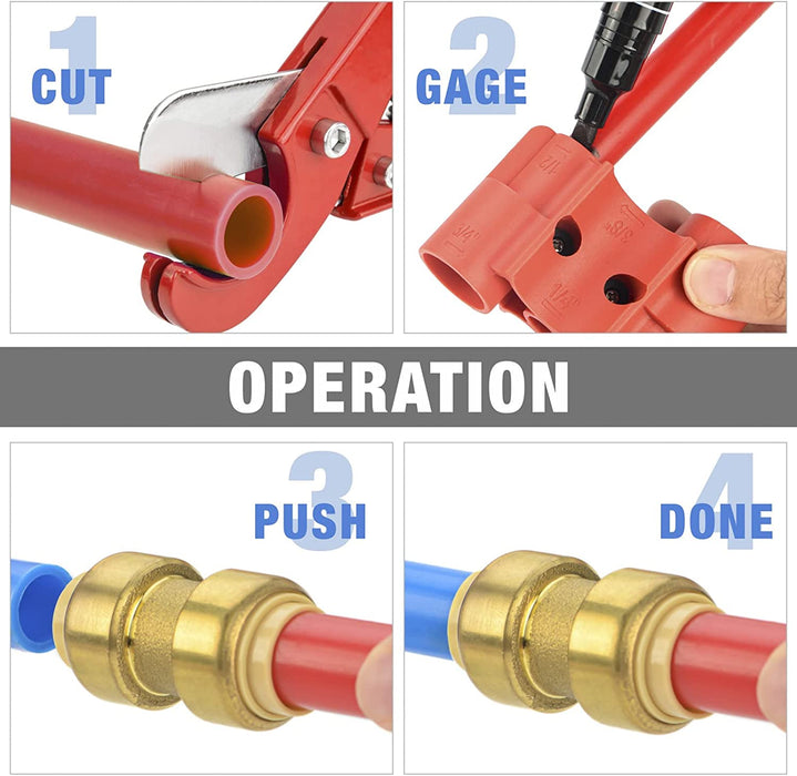 iCrimp 1/2-in Push to Connect Coupler, No Lead Brass Push Fit Coupling(10 Count), NFS Certified