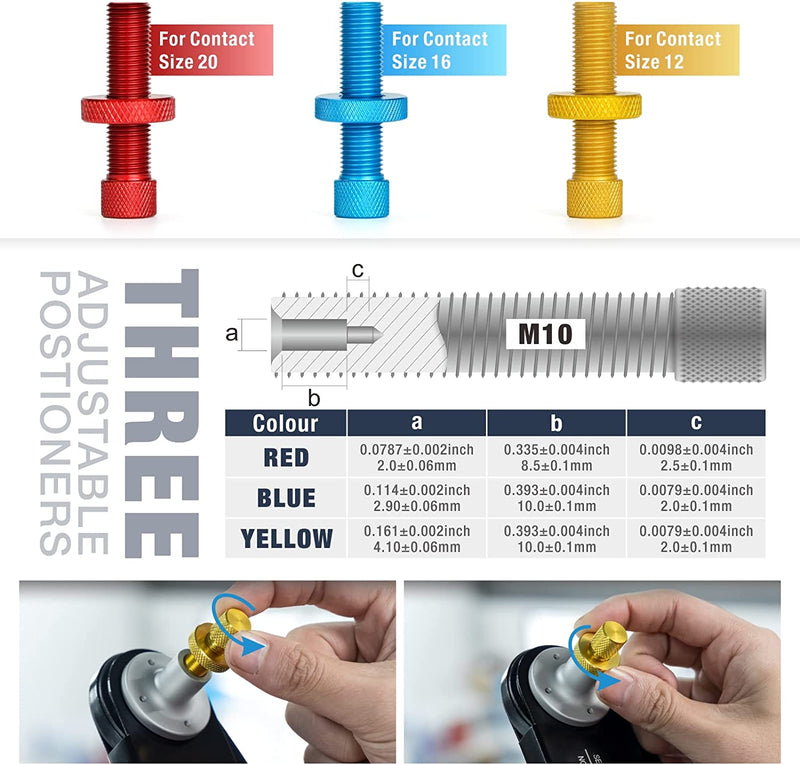 Three adjustable postioners