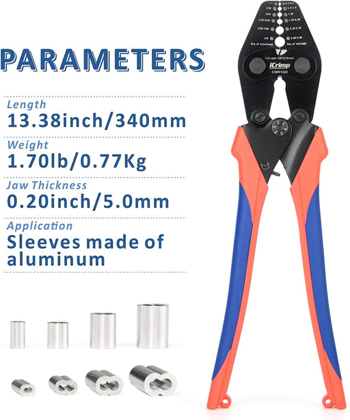 CWR1328 Wire Rope Crimping Tool  Parameters