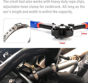 The cinch tool works with heavy duty rope clips