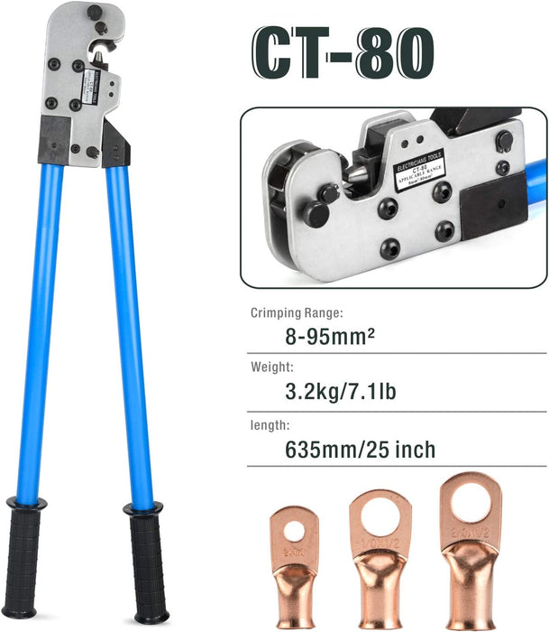 iCrimp CT-38 Cable Lug Crimping Tool for Battery & Welder Cables Crimping Plier 8-38mm²AWG8-2