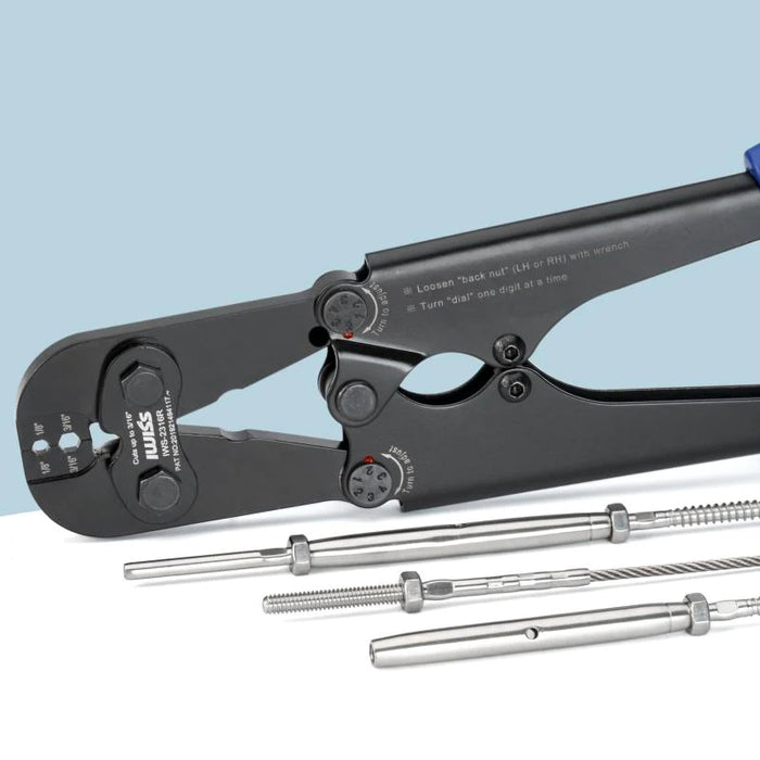 iCrimp IWS-2316R Heavy Duty Cable Railing Deck Railing Swage Tool for 1/8to 3/16 inch Stainless Steel Wire Rope Tensioners