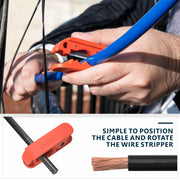 Simple to position the cable and rotate the wire stripper