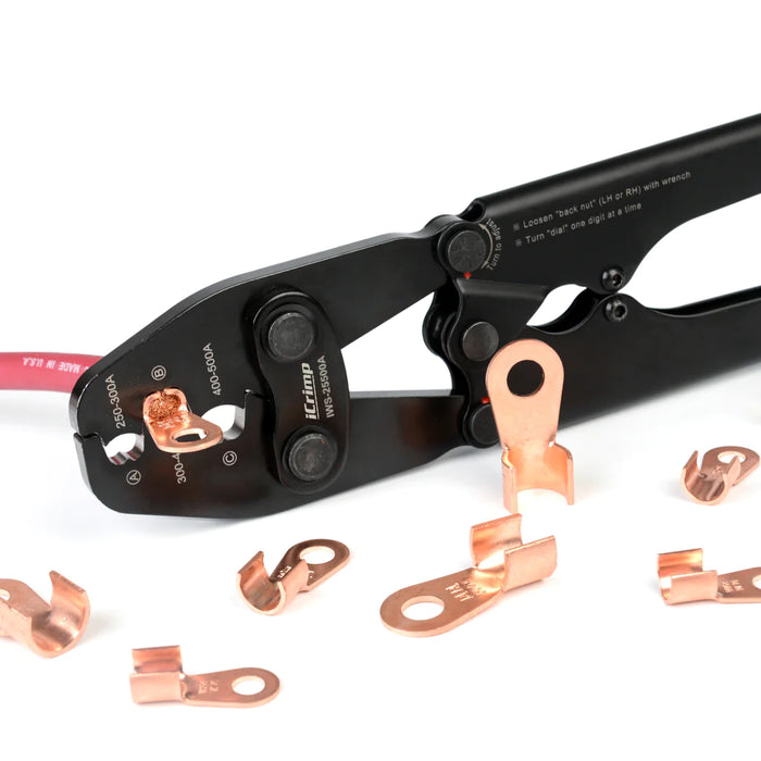 iCrimp IWS-25500A Battery Lugs and Open Barrel Connectors Crimping Tools with capacity of 250A~500A