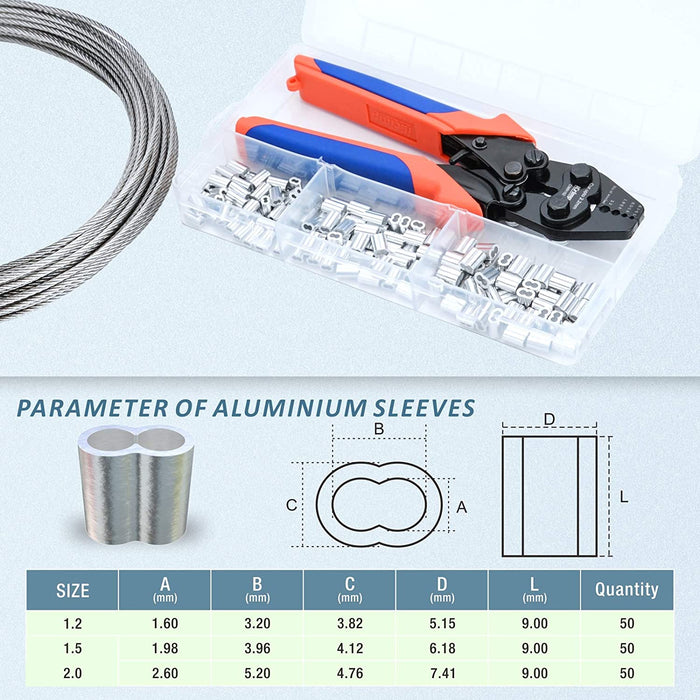 Parameter of aluminium sleeves