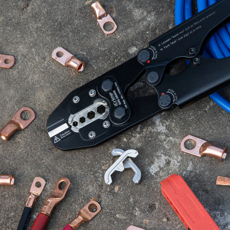 WS-0840DT Punch Type Battery Lug Crimping Tool For 8-4/0 AWG Bench Mount Type