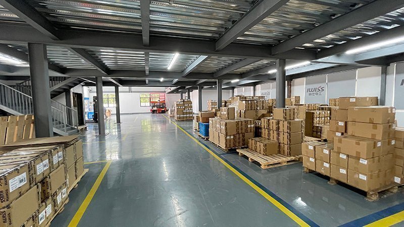 Organized pallets and cartons inside an IWISS warehouse